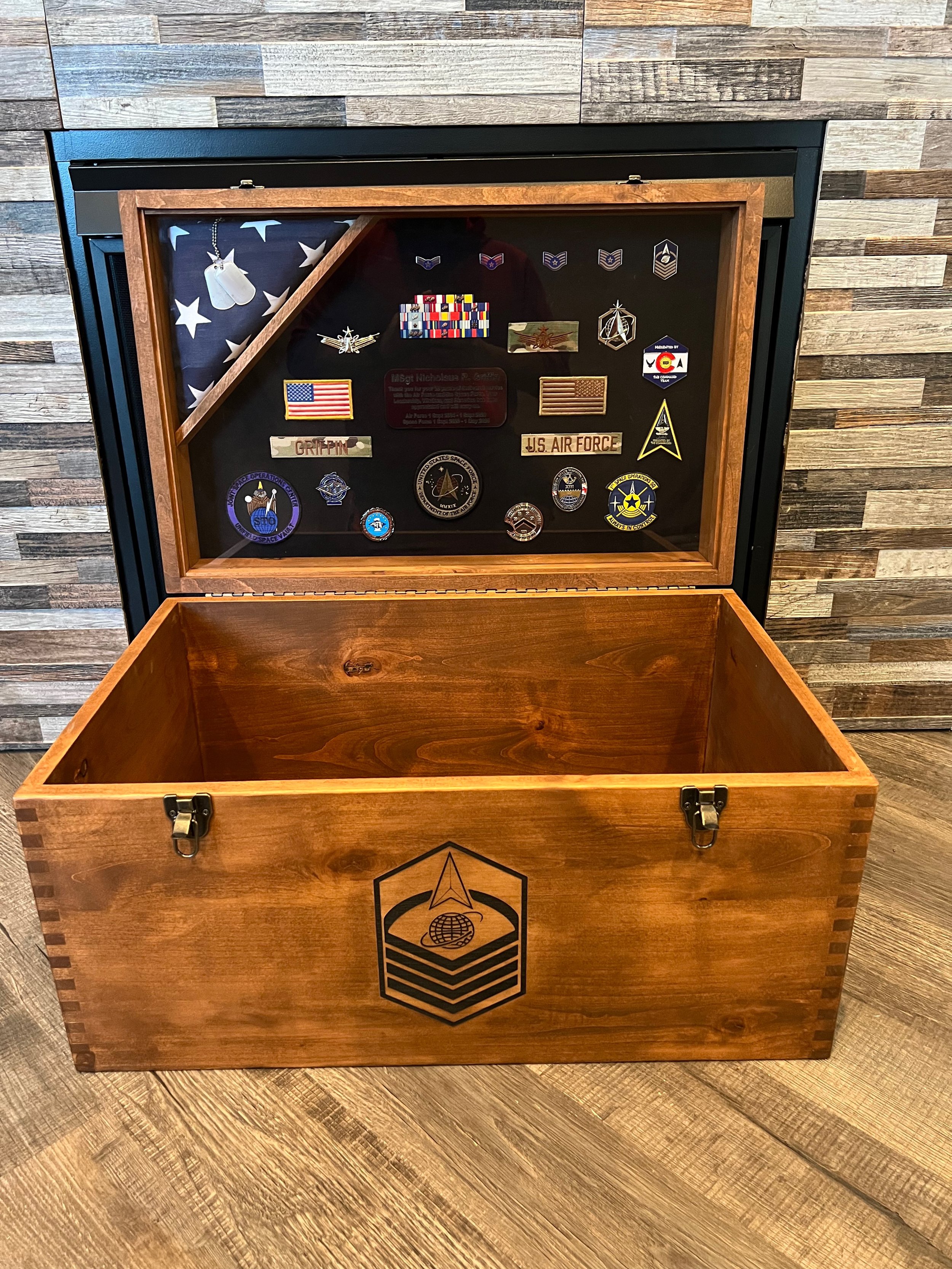 US Air Force (USAF) Senior NCO Shadow Box – Handcrafted Military